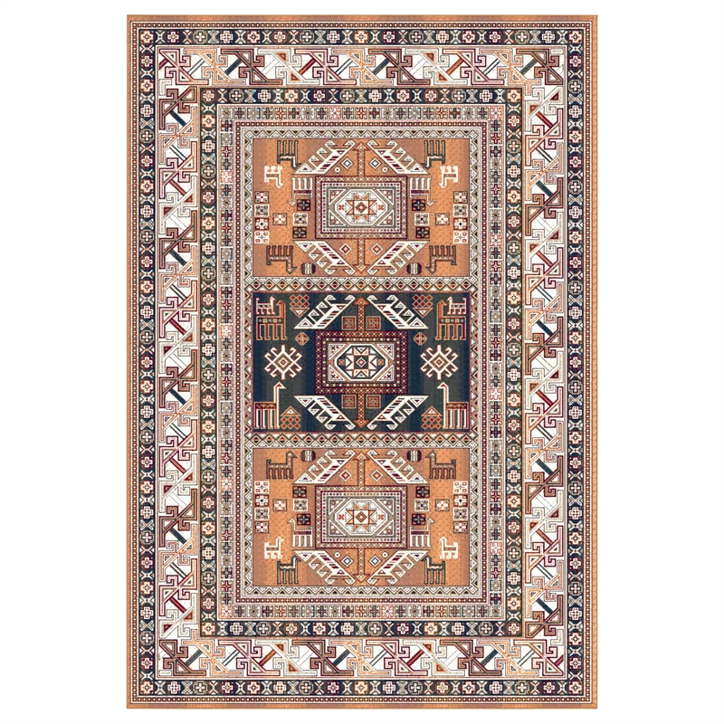 Pemberly Row Traditional Boho Viscose 3x5 Area Rug in Copper