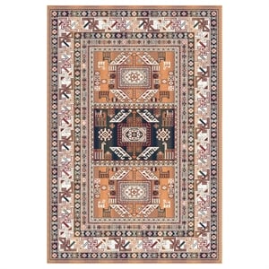 Pemberly Row Traditional Boho Viscose 3x5 Area Rug in Copper