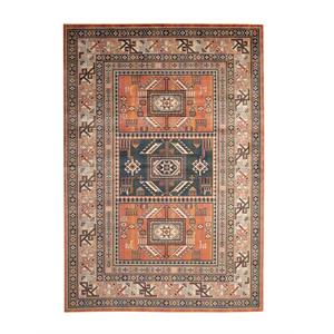 Pemberly Row Traditional Boho Viscose 5x8 Area Rug in Copper