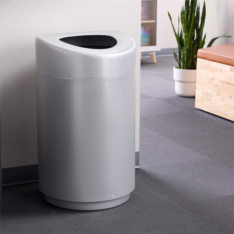 Pemberly Row Open Top Trash Receptacle with Liner 9920BL Black