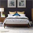 Pemberly Row Queen Modern Solid Wood Platform Bed Frame in Cappuccino