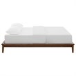 Pemberly Row Queen Modern Solid Wood Platform Bed Frame in Cappuccino