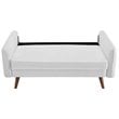 Pemberly Row Modern Fabric Upholstered Loveseat in Walnut/White