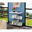 Pemberly Row SoHo Bookcase in White Wood Finish with Clear Glass Sides