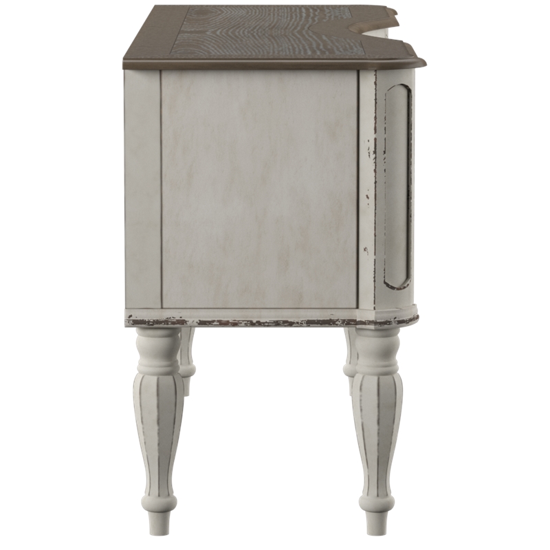 Pemberly Row Modern / Contemporary Elegant White Vanity Desk