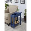 Pemberly Row Contemporary Flip Top End Table in Blue Wood Finish