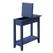 Pemberly Row Contemporary Flip Top End Table in Blue Wood Finish
