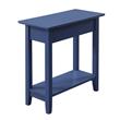 Pemberly Row Contemporary Flip Top End Table in Blue Wood Finish