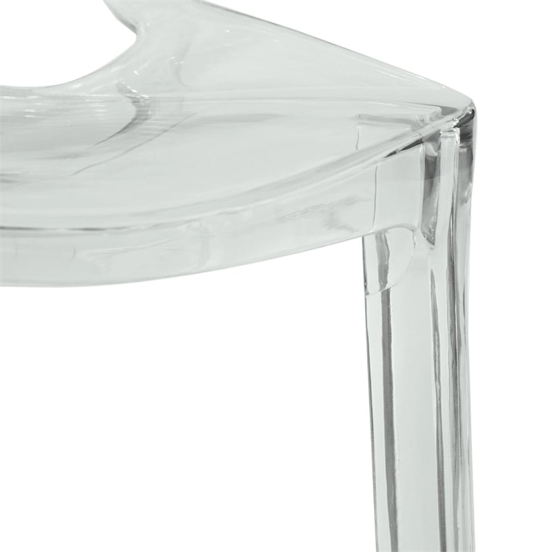 Pemberly Row Modern Plastic Dining Side Chair in Clear (Set of 2)