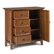 Pemberly Row Solid Wood Storage Cabinet in Light Golden Brown