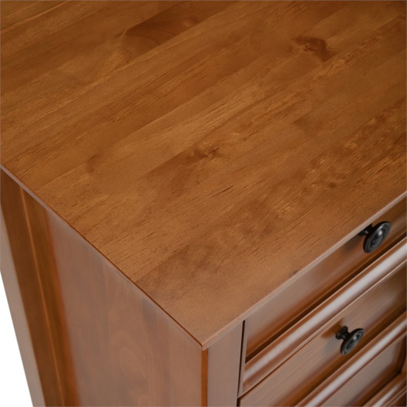 Pemberly Row Solid Wood Storage Cabinet in Light Golden Brown