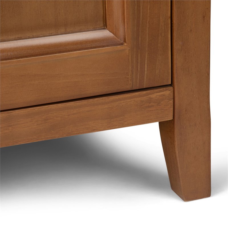 Pemberly Row Solid Wood Storage Cabinet in Light Golden Brown