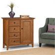 Pemberly Row Solid Wood Storage Cabinet in Light Golden Brown