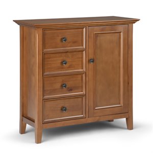Pemberly Row Solid Wood Storage Cabinet in Light Golden Brown