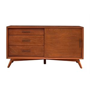 Pemberly Row Contemporary Small Wood TV Console in Acorn Brown