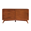 Pemberly Row Contemporary Small Wood TV Console in Acorn Brown