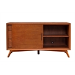 Pemberly Row Contemporary Small Wood TV Console in Acorn Brown