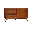 Pemberly Row Contemporary Small Wood TV Console in Acorn Brown