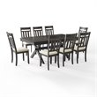 Pemberly Row Contemporary 9 Piece Wood Dining Set in Slate/Cream