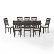Pemberly Row Contemporary 9 Piece Wood Dining Set in Slate/Cream