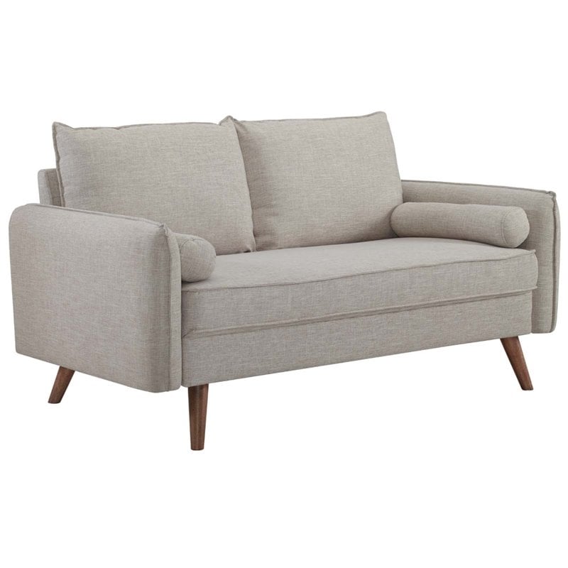 Pemberly Row 2-Piece Fabric Upholstered Sofa and Loveseat Set in Beige