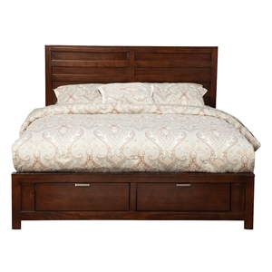 Pemberly Row Wood Eastern King Storage Bed in Cappuccino (Brown)