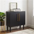 Pemberly Row Contemporary Wood Accent Cabinet in Matte Black