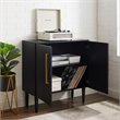 Pemberly Row Contemporary Wood Accent Cabinet in Matte Black