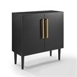 Pemberly Row Contemporary Wood Accent Cabinet in Matte Black