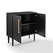 Pemberly Row Contemporary Wood Accent Cabinet in Matte Black