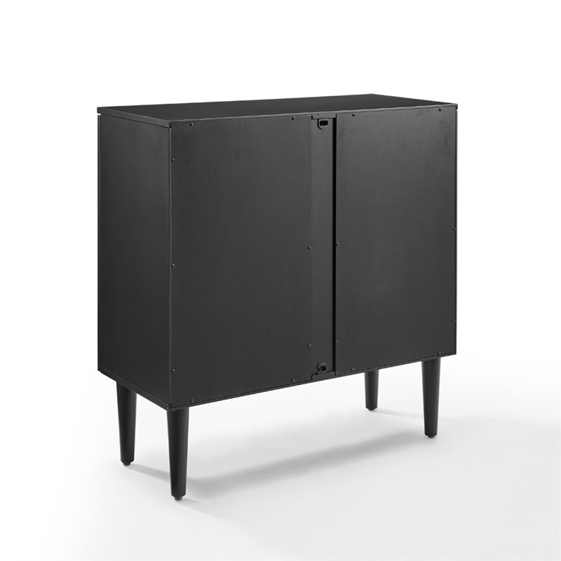 Pemberly Row Contemporary Wood Accent Cabinet in Matte Black