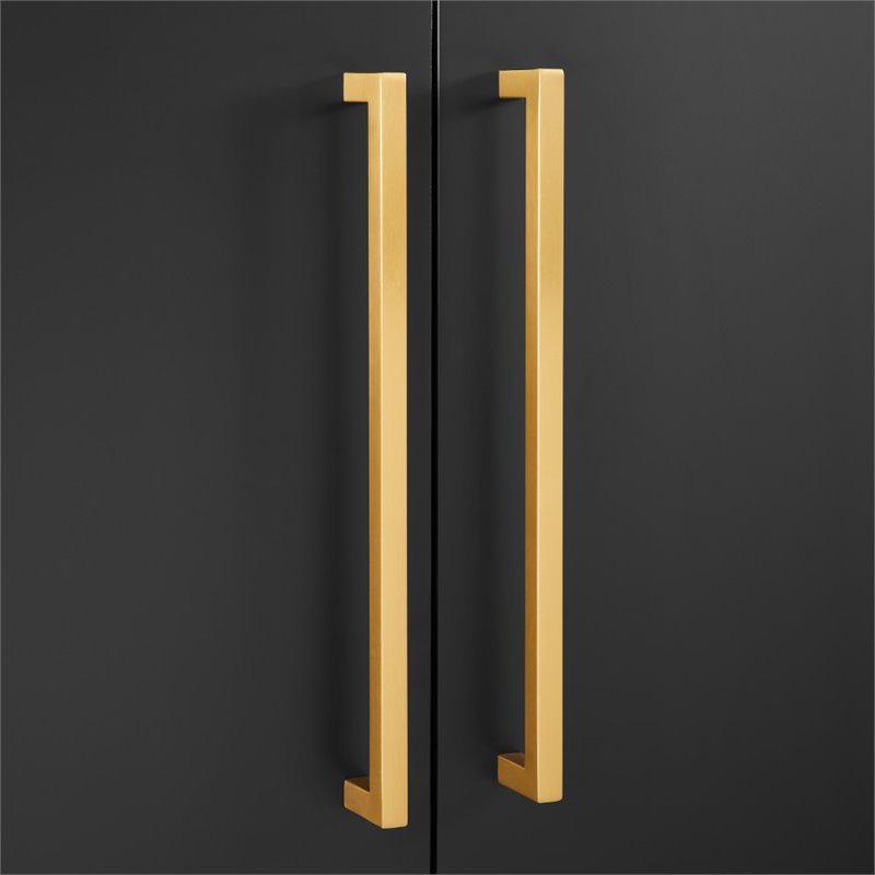 Pemberly Row Contemporary Wood Accent Cabinet in Matte Black