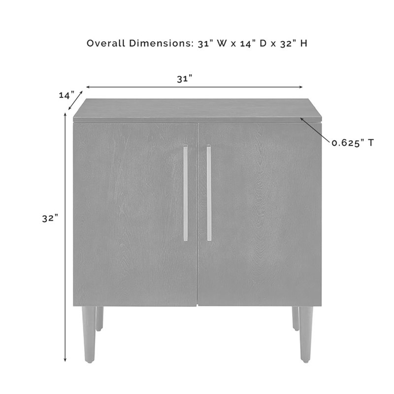 Pemberly Row Contemporary Wood Accent Cabinet in Matte Black