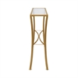 Pemberly Row Contemporary Contemporary Glass Top Console Table in Antique Gold