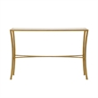 Pemberly Row Contemporary Contemporary Glass Top Console Table in Antique Gold