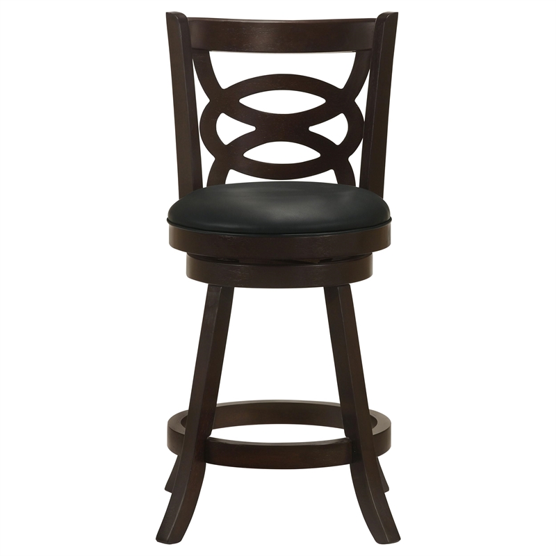Pemberly Row Wood Swivel Counter Height Stools in Cappuccino