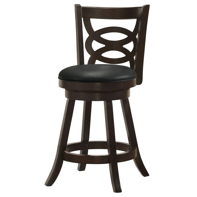 Pemberly Row Wood Swivel Counter Height Stools in Cappuccino