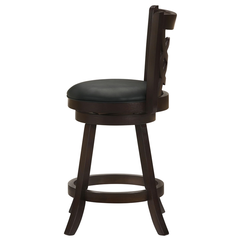Pemberly Row Wood Swivel Counter Height Stools in Cappuccino