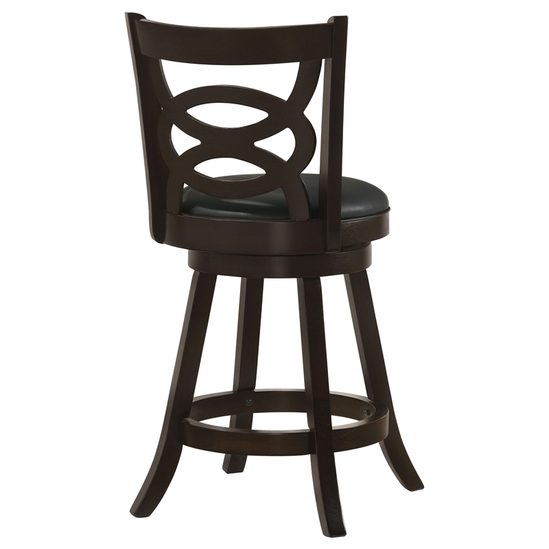 Pemberly Row Wood Swivel Counter Height Stools in Cappuccino