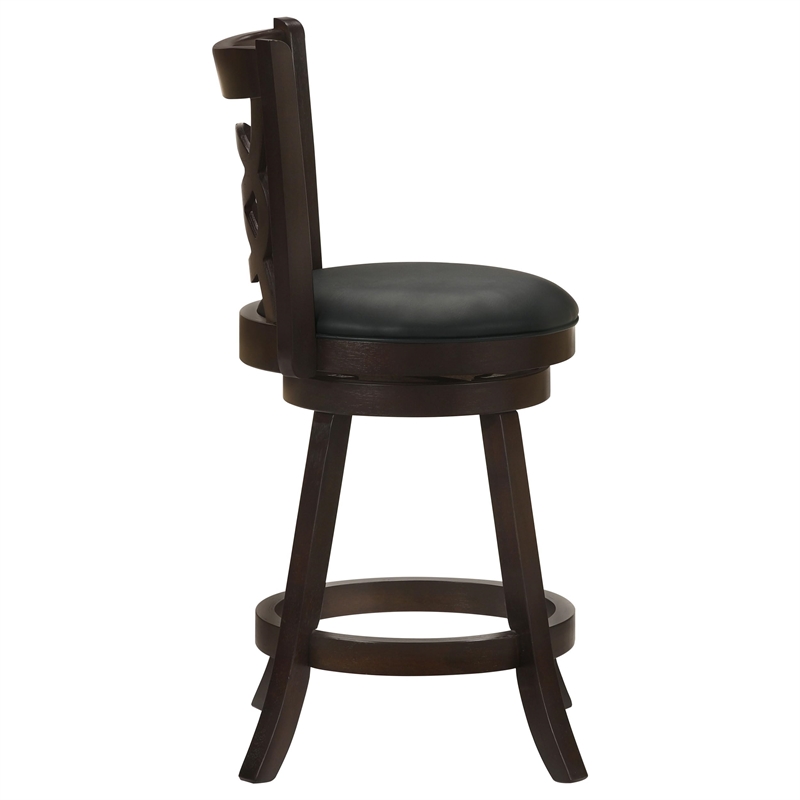 Pemberly Row Wood Swivel Counter Height Stools in Cappuccino