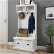 Pemberly Row Contemporary Coastal MDF Wood Hall Tree in White