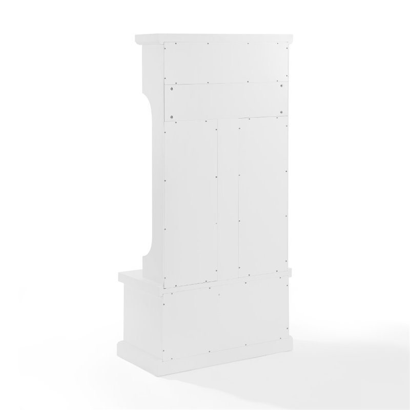 Pemberly Row Contemporary Coastal MDF Wood Hall Tree in White