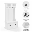 Pemberly Row Contemporary Coastal MDF Wood Hall Tree in White