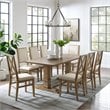 Pemberly Row 9 Piece Contemporary Wood Dining Set in Rustic Brown