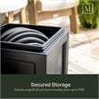 Pemberly Row Traditional Plastic Garden Hose Bin in Black Finish