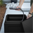 Pemberly Row Traditional Plastic Garden Hose Bin in Black Finish