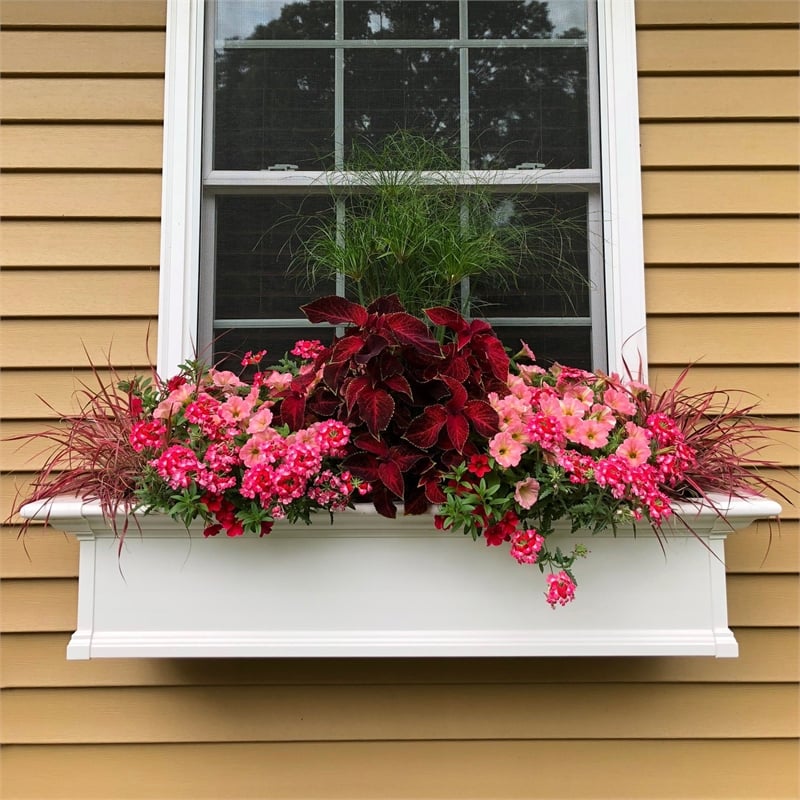 Pemberly Row 4ft Weatherproof Traditional Vinyl Window Box in White