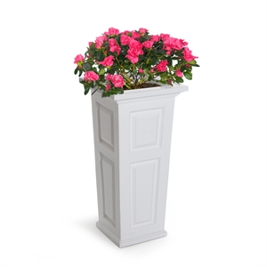 Pemberly Row Modern 32&quot Tall Traditional Plastic Planter in White