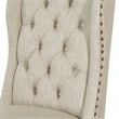 Pemberly Row Contemporary Contemporary Tufted Wing Chair in Linen Cream Fabric