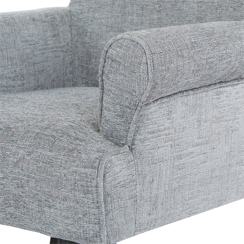 Pemberly Row Office Chair in Mist Fabric with Gray Wash Wood